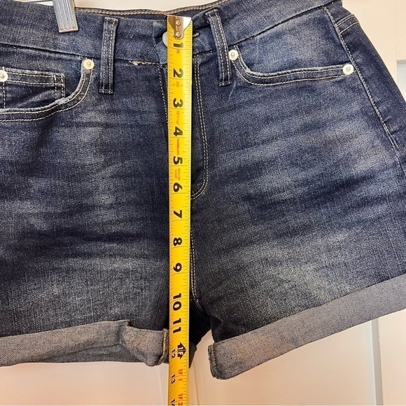 No Boundaries Denim Cuffed Shorts Women’s Juniors Pockets Dark Wash Blue Size 5 - Picture 6 of 8